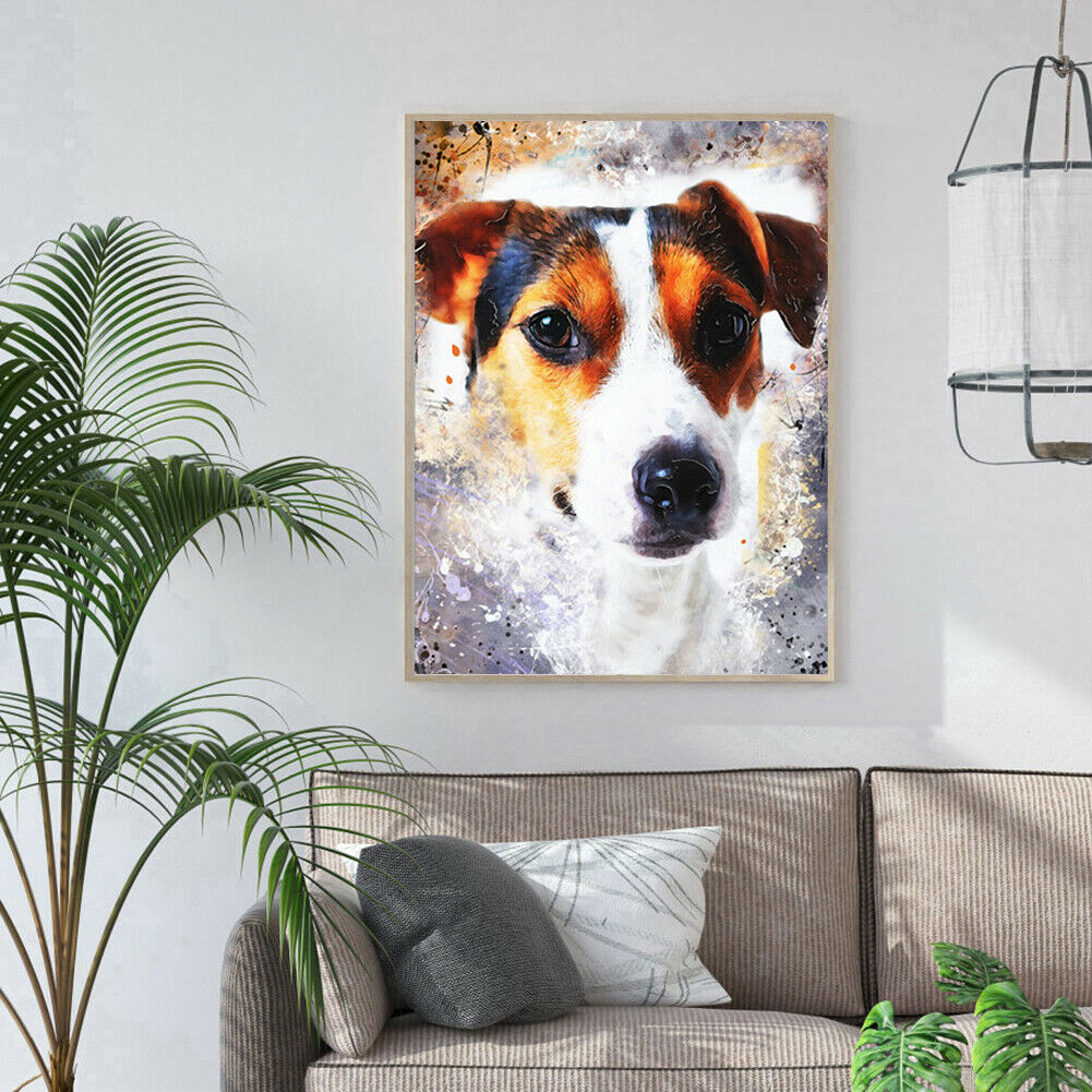 5D DIY Full Round Diamond Painting Dog Handmade Cross Stitch Art Home Decor @