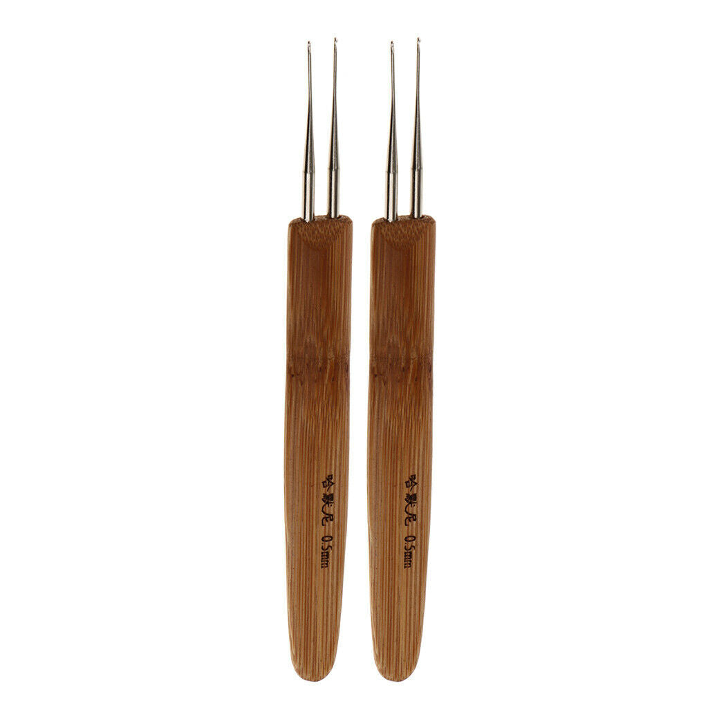 7Pcs Dreadlocks Crochet Hooks Tool Set 1 Hook,2 Hooks 0.5mm Bamboo Crochet