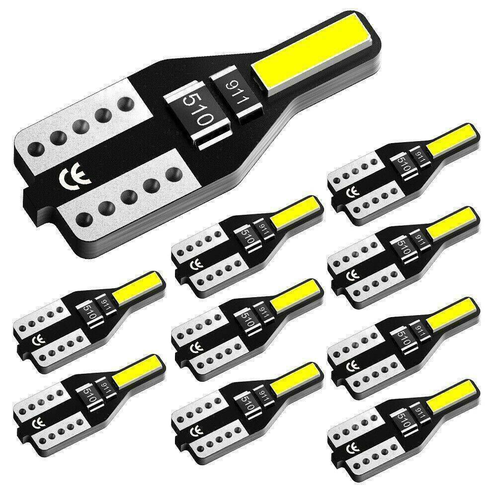 10X White LED T10 501 194 W5W 7020SMD Car CANBUS Error Free Wedge Light Bulb ~