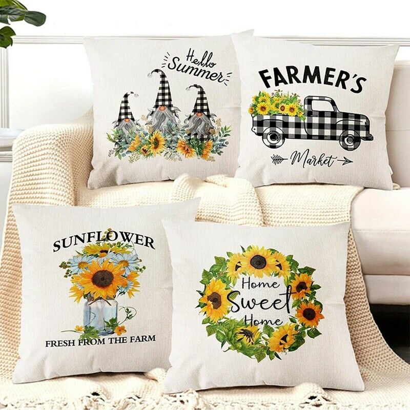 Summer Pillow Covers 18X18,Summer Decor,Outdoor Farmhouse Pillow Covers LineG9U6