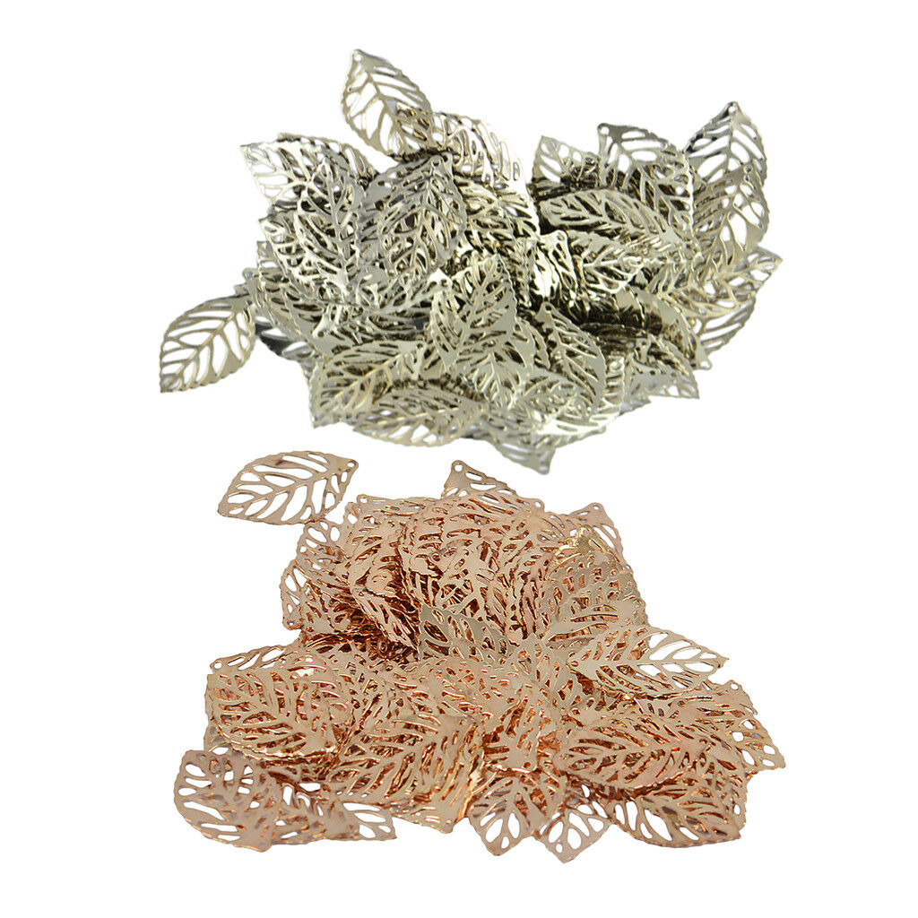 200pcs Metal Leaf Charms Pendants Jewellery Making Findings Handcrafted