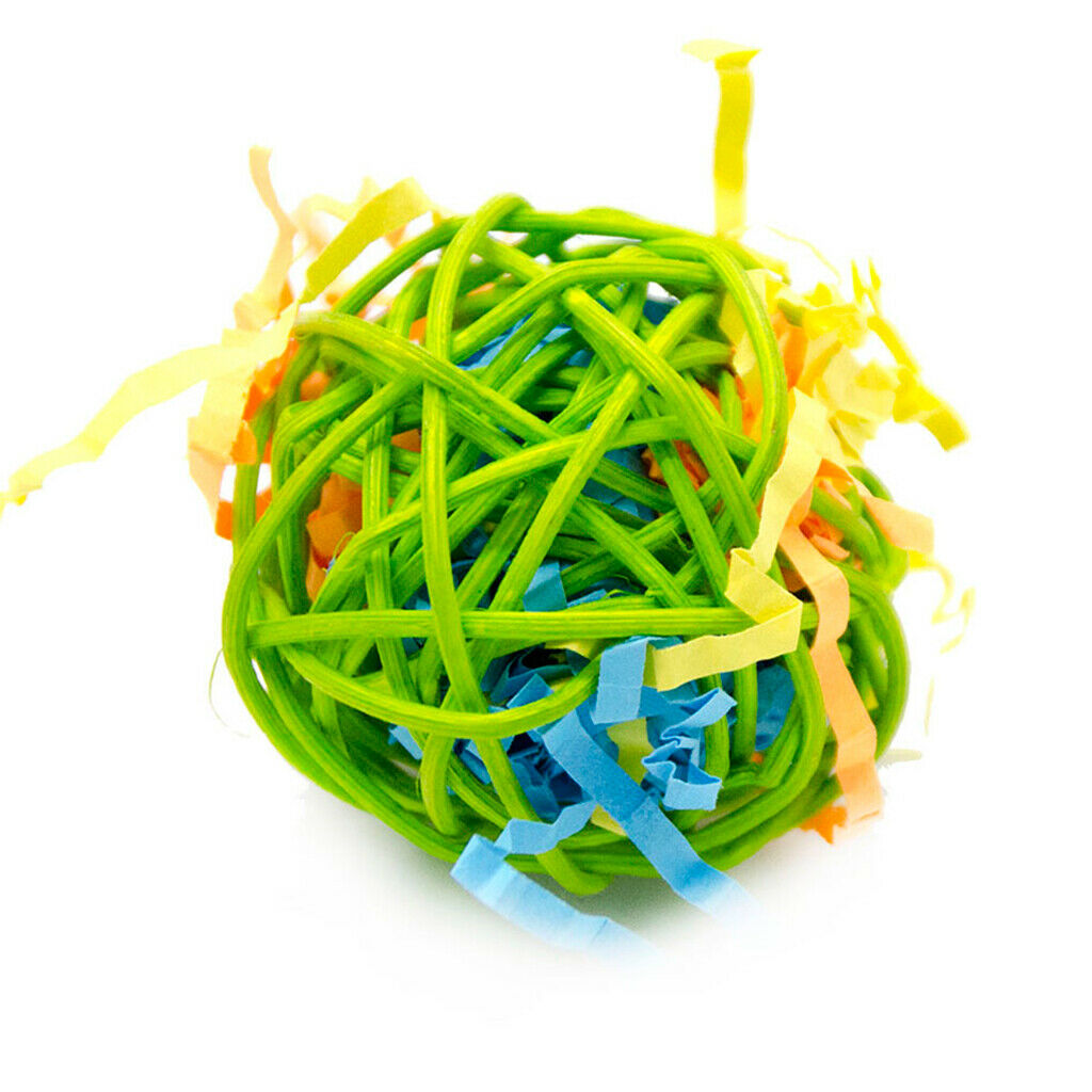 10pcs Colorful Rattan Ball Hanging Small Durable Portative Ball for Bird Parrot