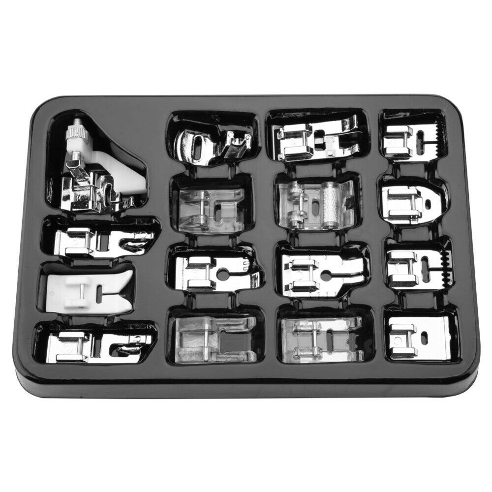 16Pcs Sewing Machine Presser Foot Feet Kit Domestic Tool Set For Brother Singer