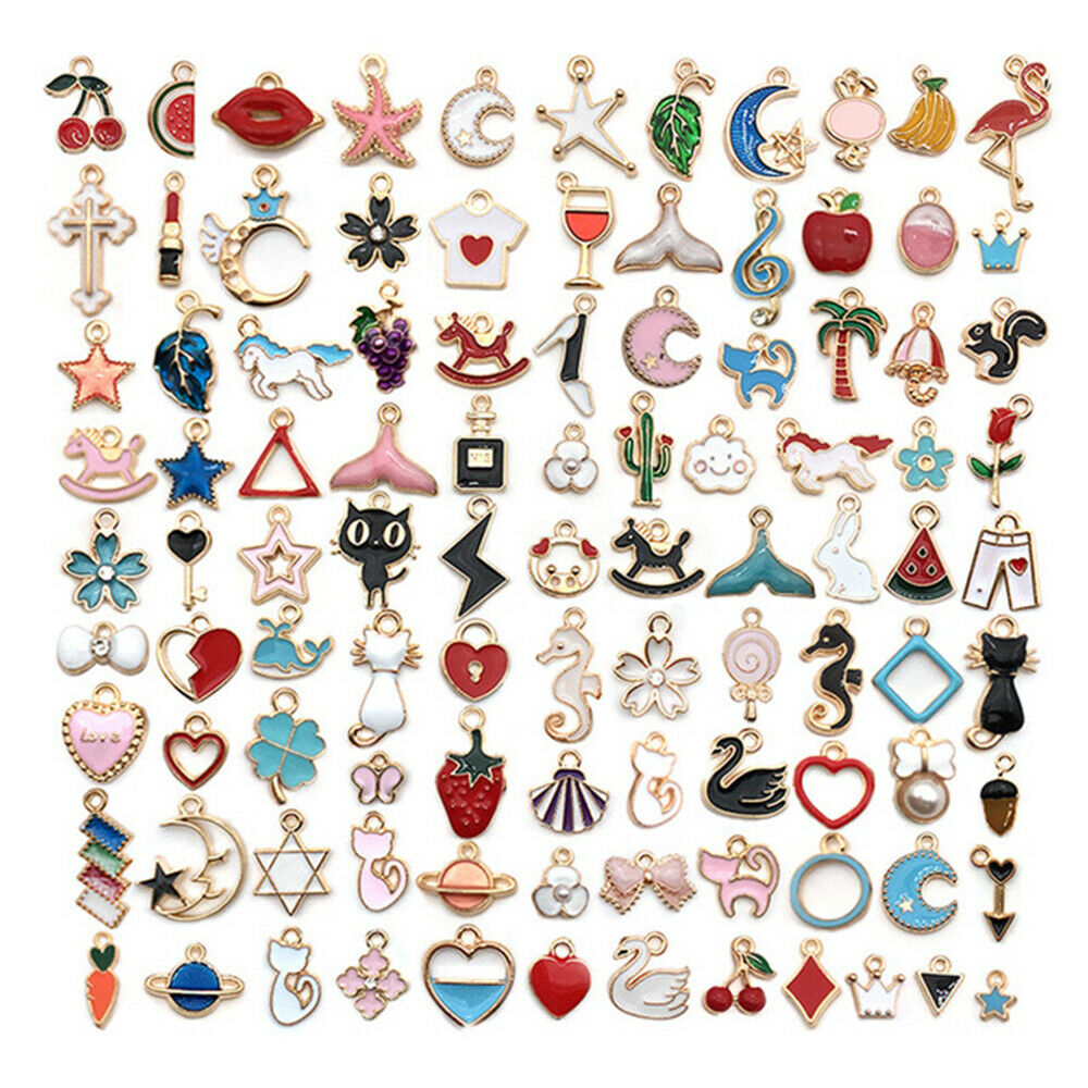20Pcs/Set Enamel Mixed Random Send Alloy Pendant Charms Jewelry DIY Accessories