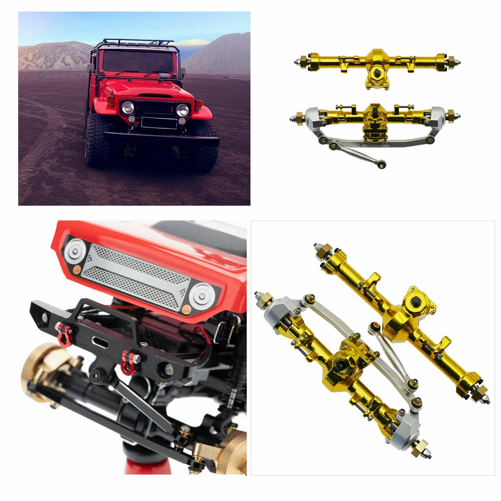 2x Metal Front and Rear Axle Set for Axial SCX24 AXI90081 Buggy DIY Accs