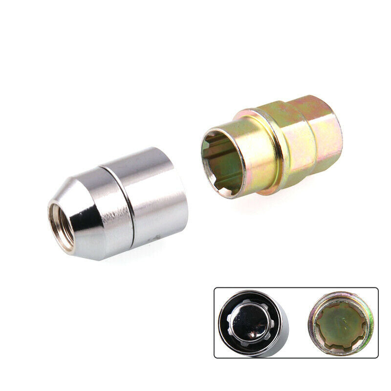Universal 4+1 STEEL WHEEL LOCKS Nut M12x1.5 CHROME LOCKING LUG NUTS Durable