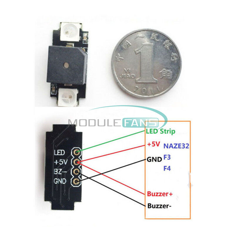 WS2812B LED RGB Strip 5V Active Buzzer Programme B/ CF for F3 Flight Controller
