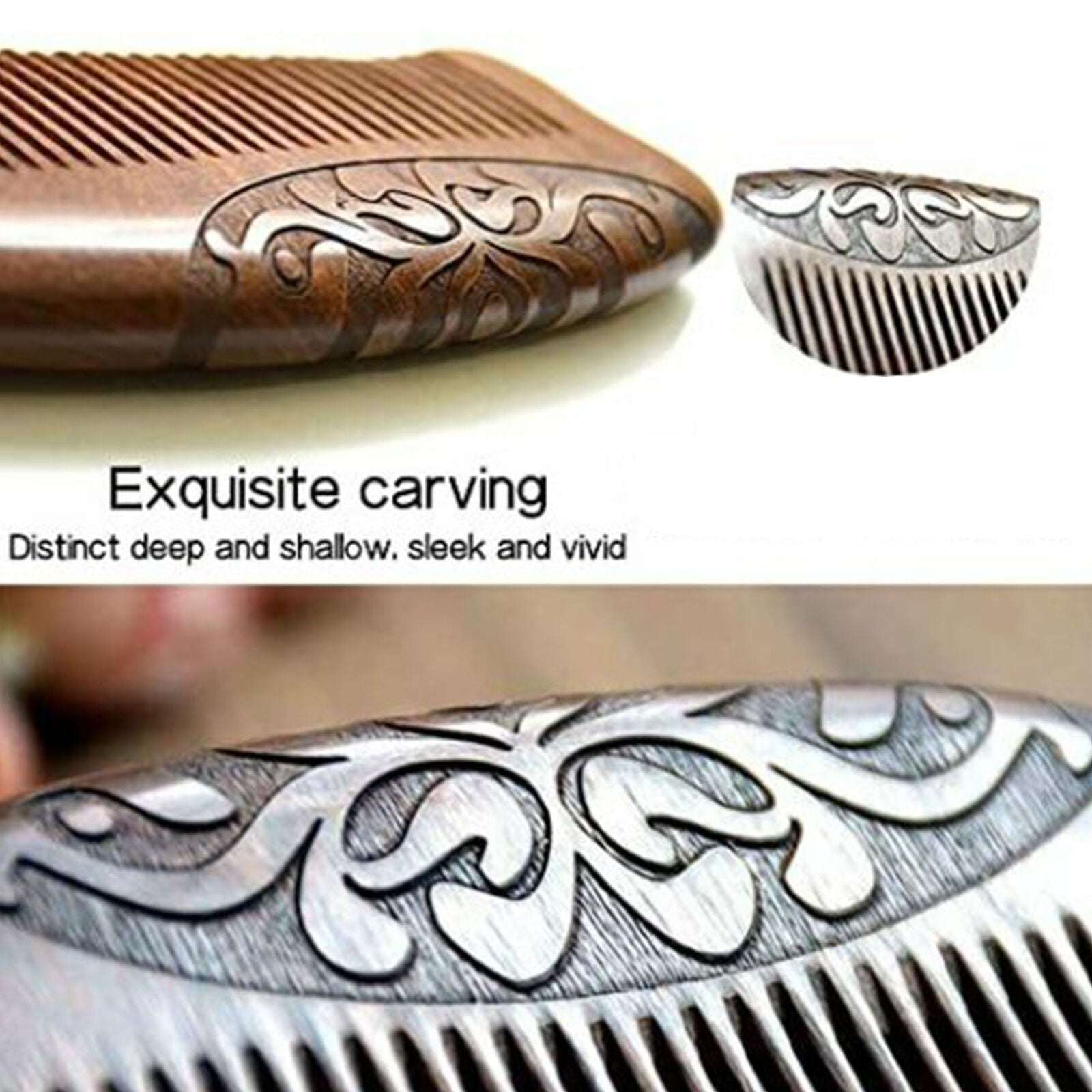 Hair Comb, Handmade Wood Comb, Green Fine Tooth Wooden Comb