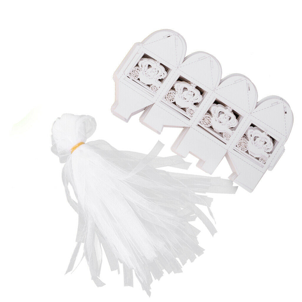 50pcs Bride Groom Bridal Wedding Party Favor Gift Ribbons Candy Boxes Bags