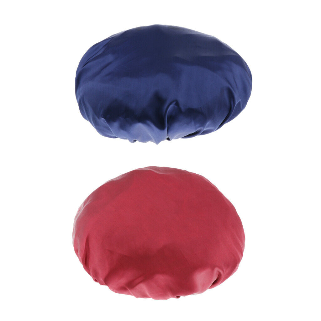 Breathable Satin Silk Bonnet Sleep   Large Wide Band Women Night Hat 2pcs