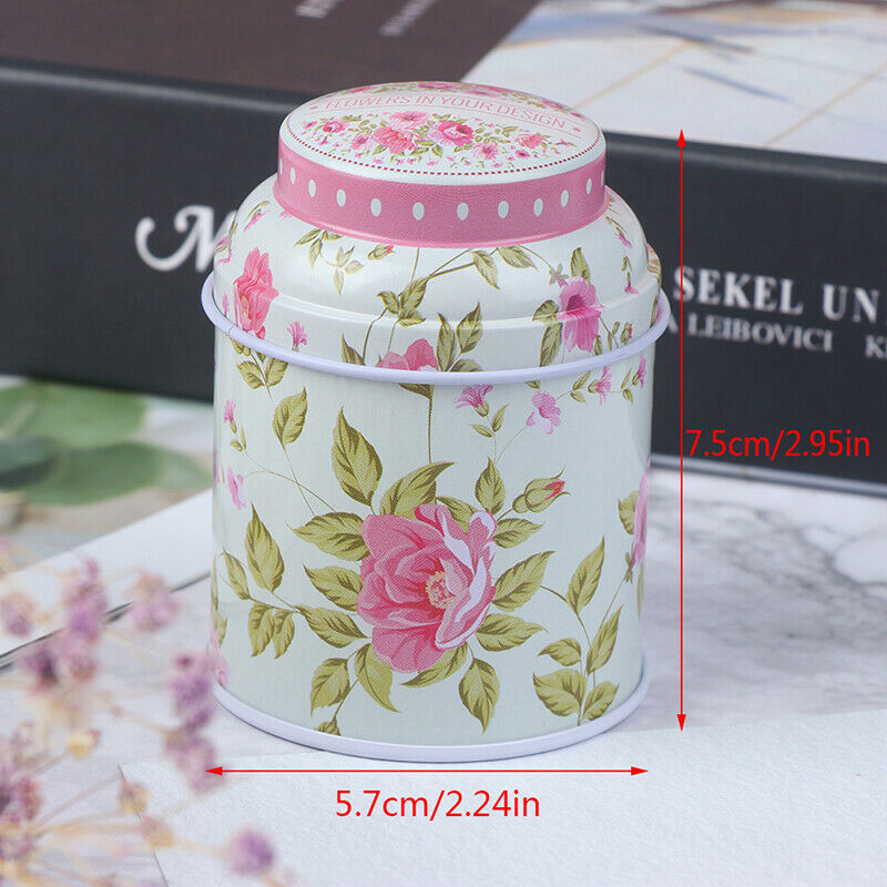 Home Flower Metal Iron Tin Can Storage Tea Candy Coin Jewelry Gift Box Ca.l8