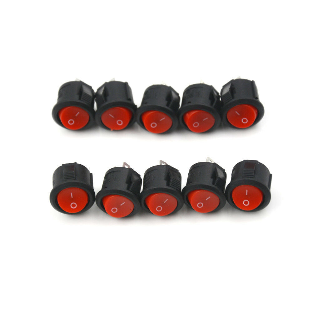10x 16mm Round Boat Rocker SwitchesMini 2 PinON-OFF Rocker Switches 3A/250V B Tt