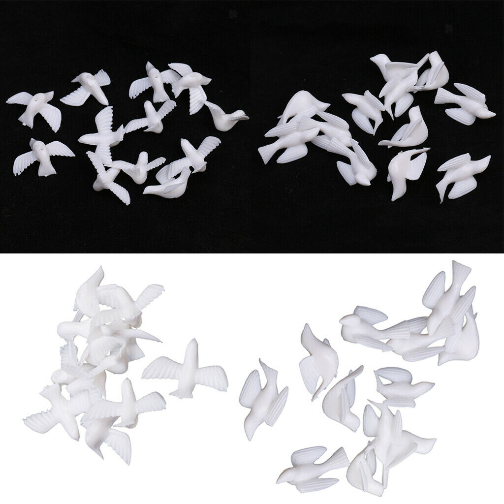 24pcs Artificial Pigeons in PVC for Christmas, Halloween Decoration - Small