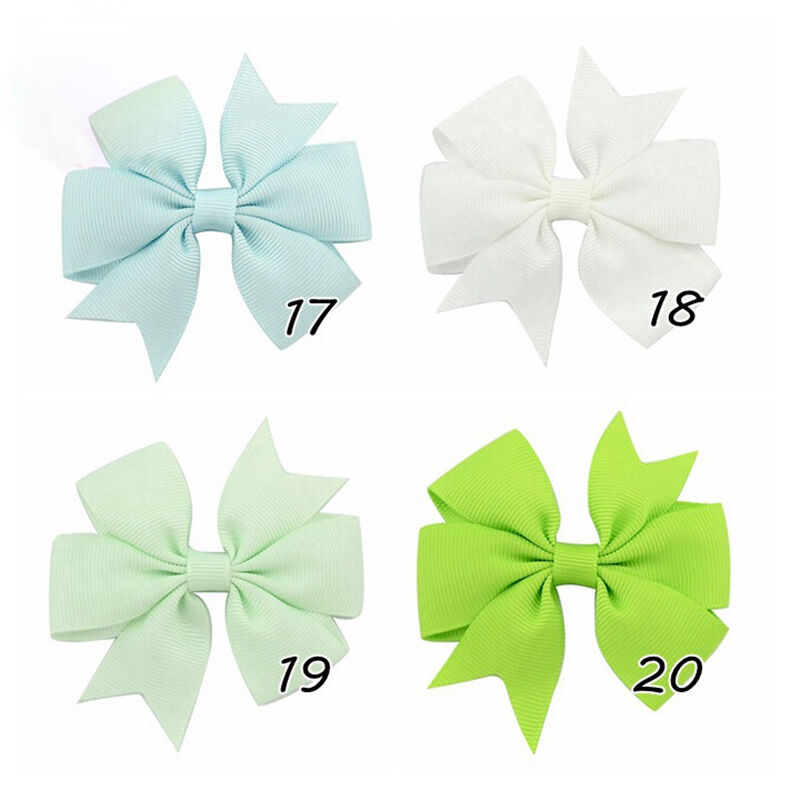 40 Pcs Satin Ribbon Bow Hair Clips Kids Girls Bow Hair Accessories New BD