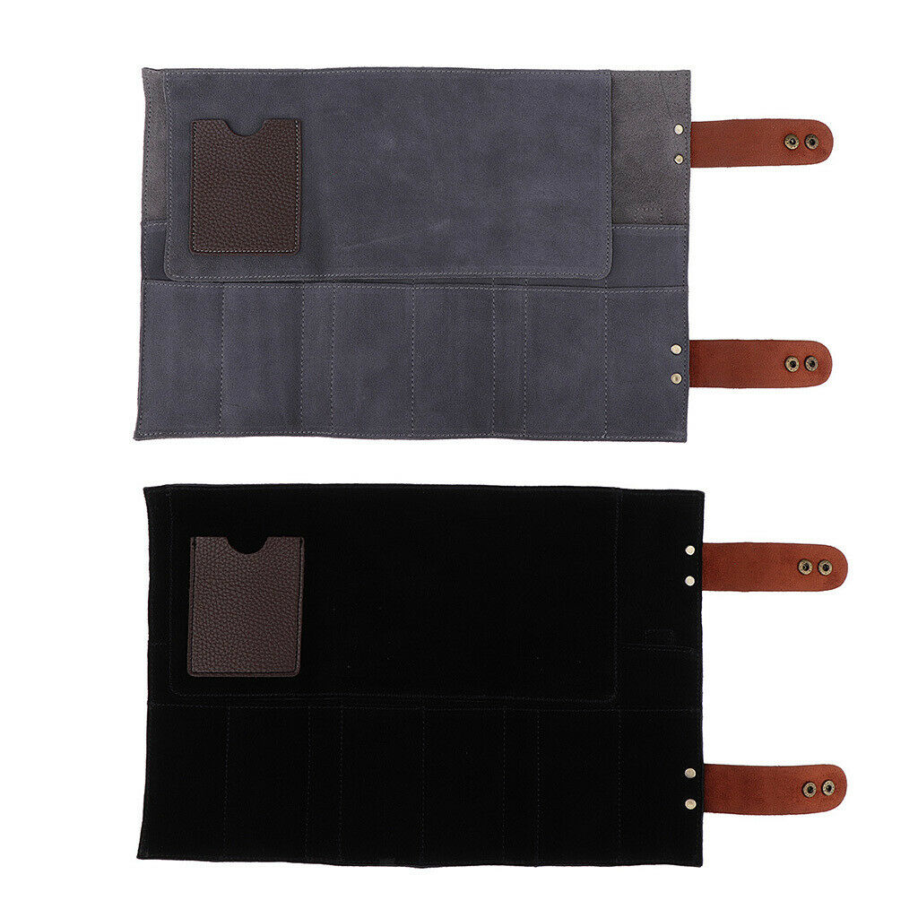 Durable Leather Haircutting Scissors Pouch Rolled Bag for Hairdresser Barber