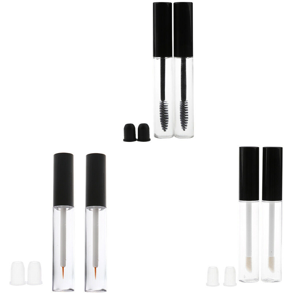 6 Pieces Empty Mascara Eyelash Growth Oil Lip Gloss Eyeliner Tube Bottles