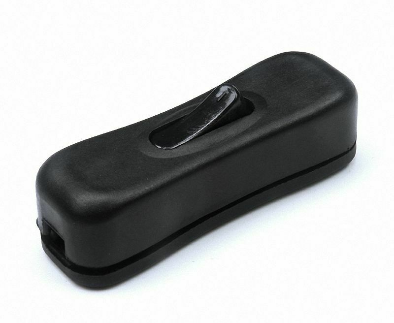 2pcs ON/OFF Black In-line Single Pole Rocker Switch Ideal for Lamp Lighting [M1]