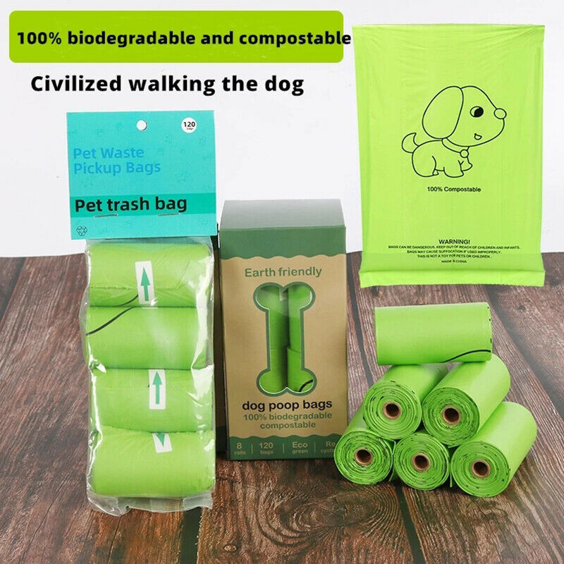 1roll Biodegradable Dog Poop Bags Corn starch Earth Friendly Waste Bag for Dogs