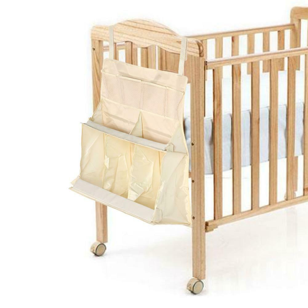 Waterproof Diapers Organizer Baby Bed Hanging Bag Portable Storage Bag @