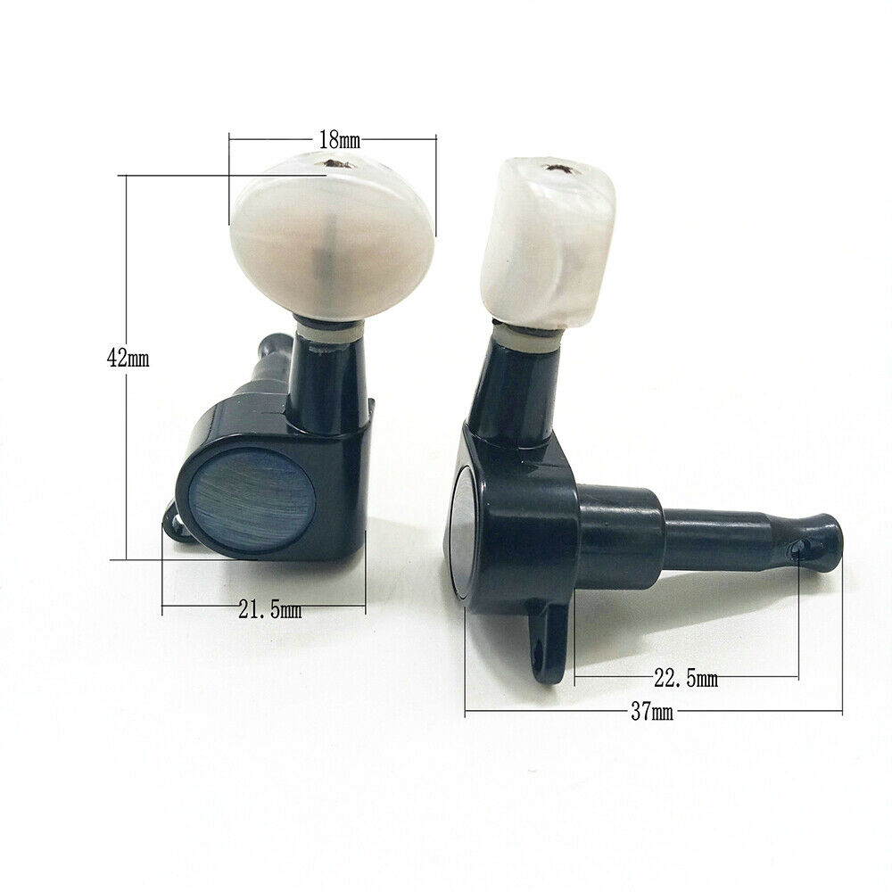3R3L Fully Closed Guitar Tuners Machine Heads Tuning Pegs Keys Set for Electric