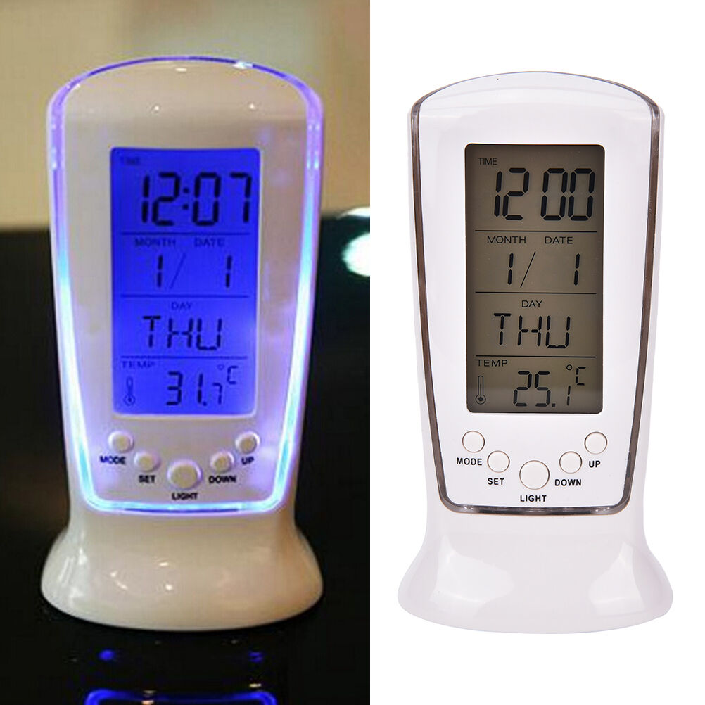 Top Digital Backlight LED Display Table Alarm Clock Snooze'Thermometer Ca.l8