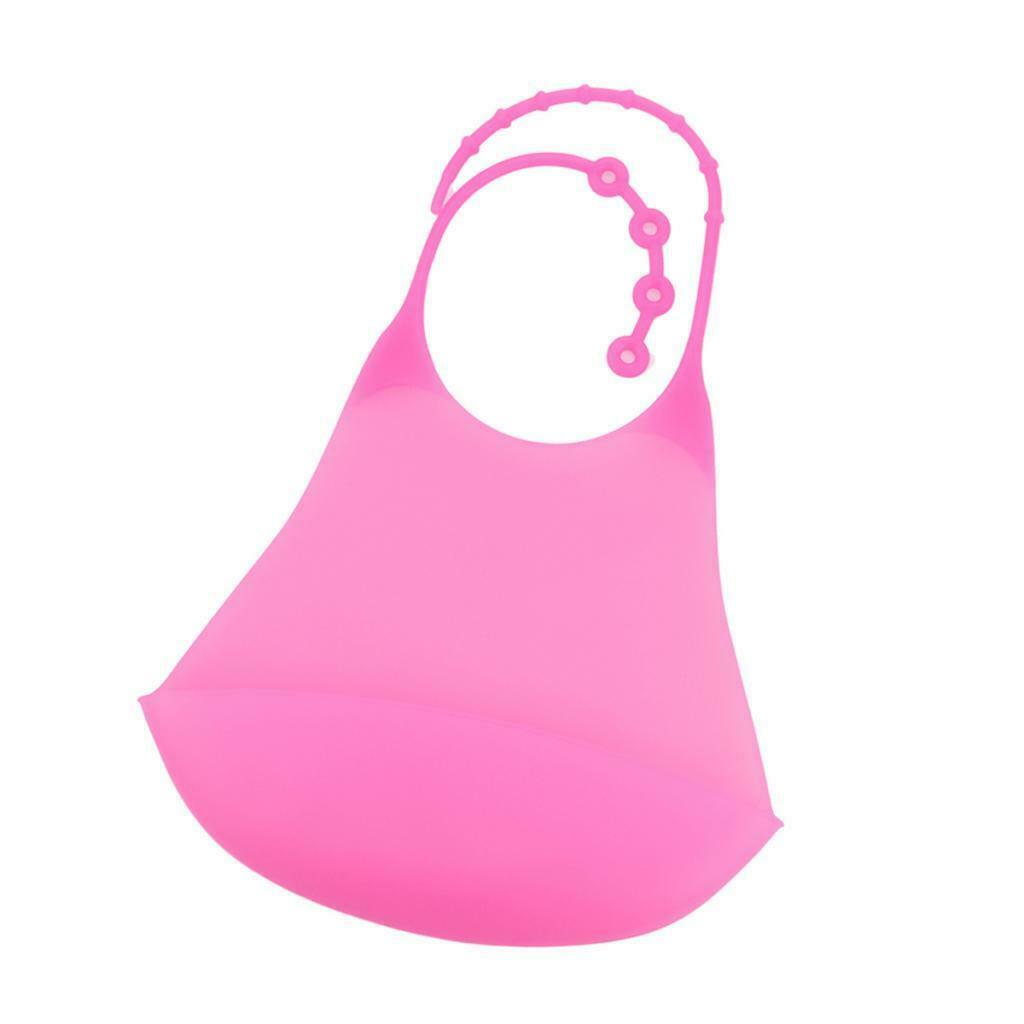 2 Packs Silicone Bib Reusable Washable Clothing Protector Pink+Dark Blue