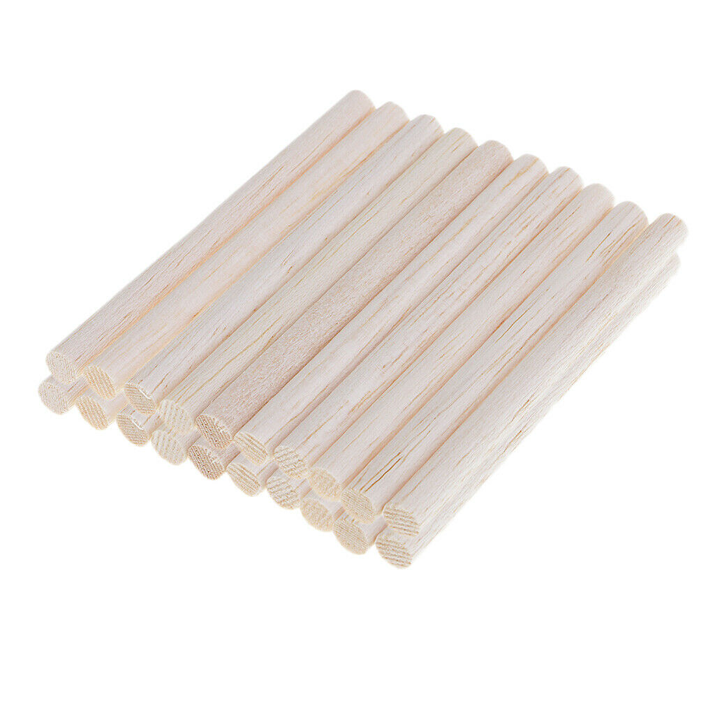 20Pc 8mm Balsa Wood Round Wooden Stick for Kids Children DIY Ornament 100mm