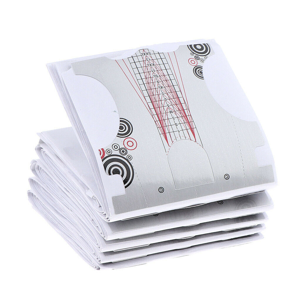 100pcs Nail Art Extension French Manicure Stickers Forms Fringe Fingertip Guides