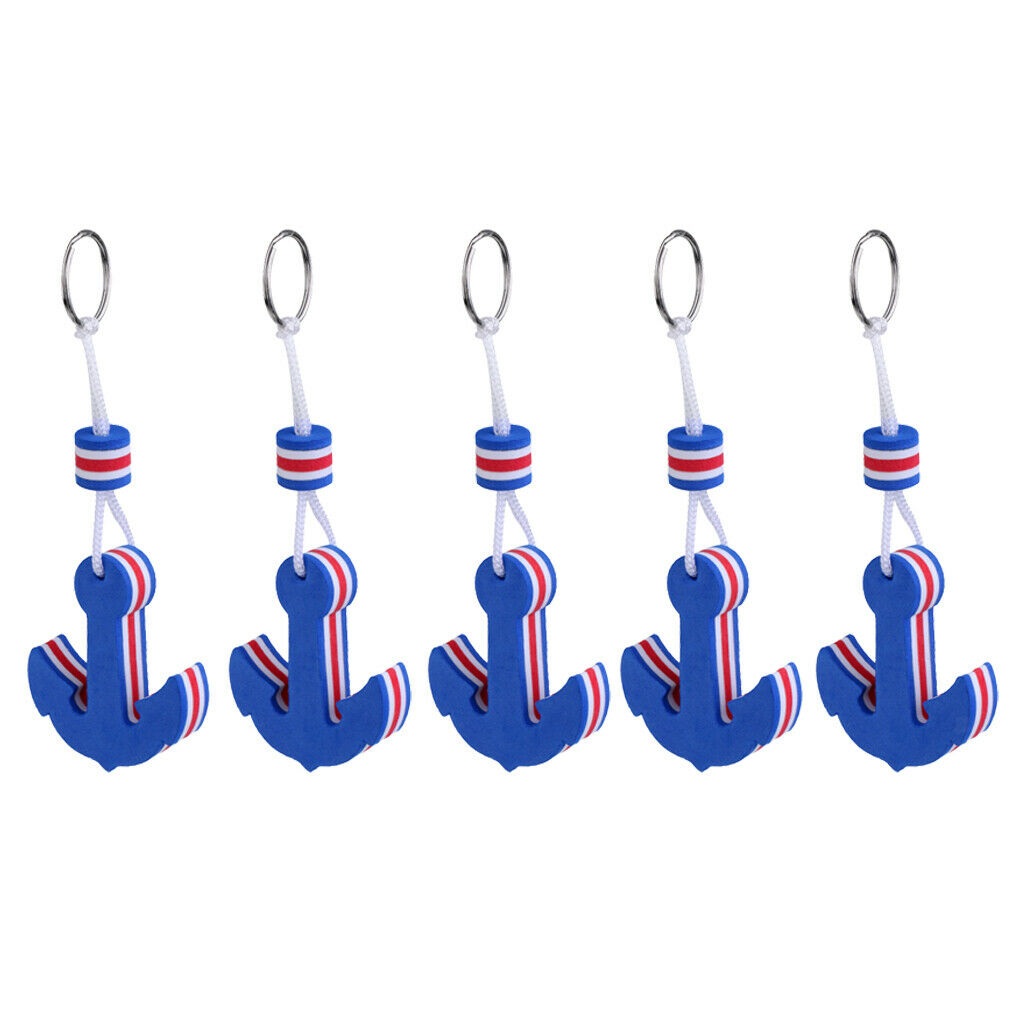(5 Piece Pack) Boating Enthusiastic Favorite Gifts Keychain Keyring (Anchor