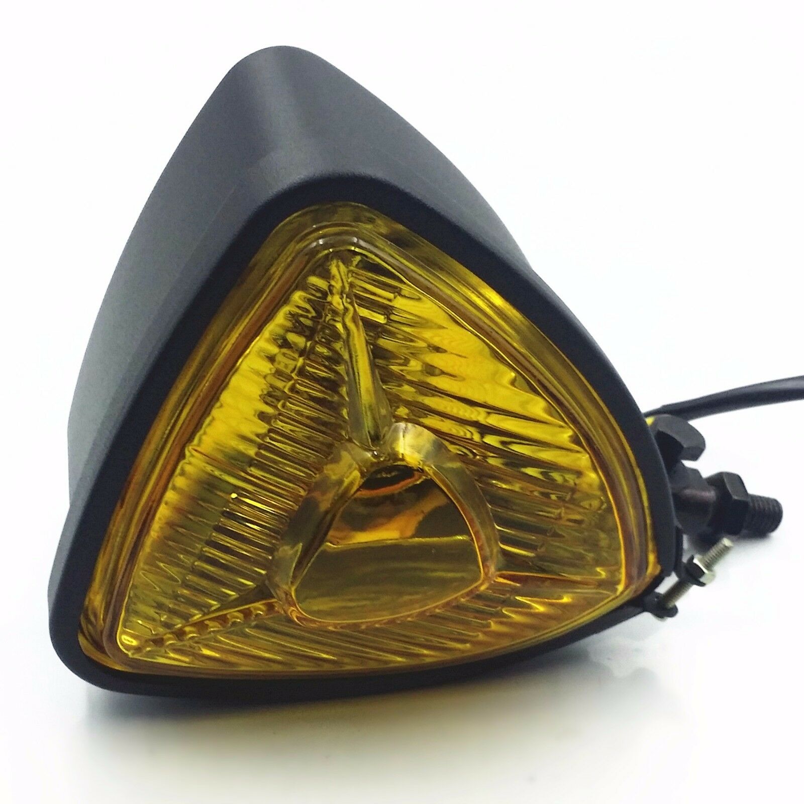 Black Triangle Motorbike Headlight Cafe Racer Street  Rat Bike Cruiser