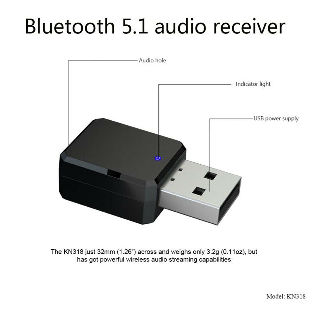 Bluetooth Audio Receiver Transmitter Mini AUX USB Stereo Music Wireless A.l8