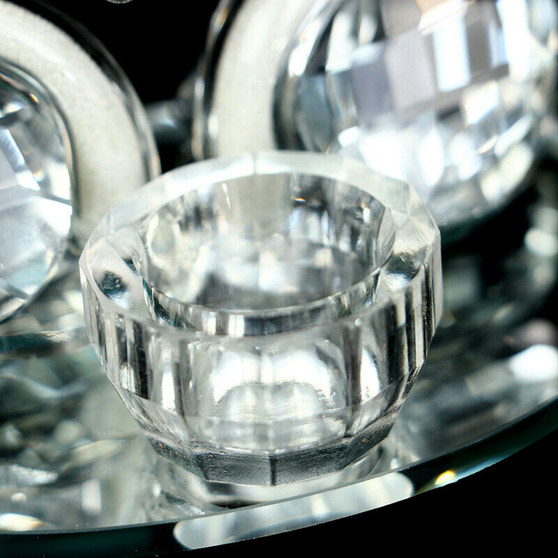 Swan Crystal Diamonds Glass Cup Powdr Liquid Container Dish Nail Art Tools  TL