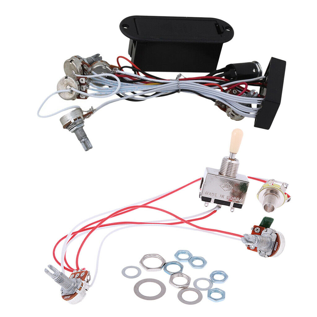 Guitar Wiring 3-Way Lever Switch + 3-Band Active Eq Preamp Circuit