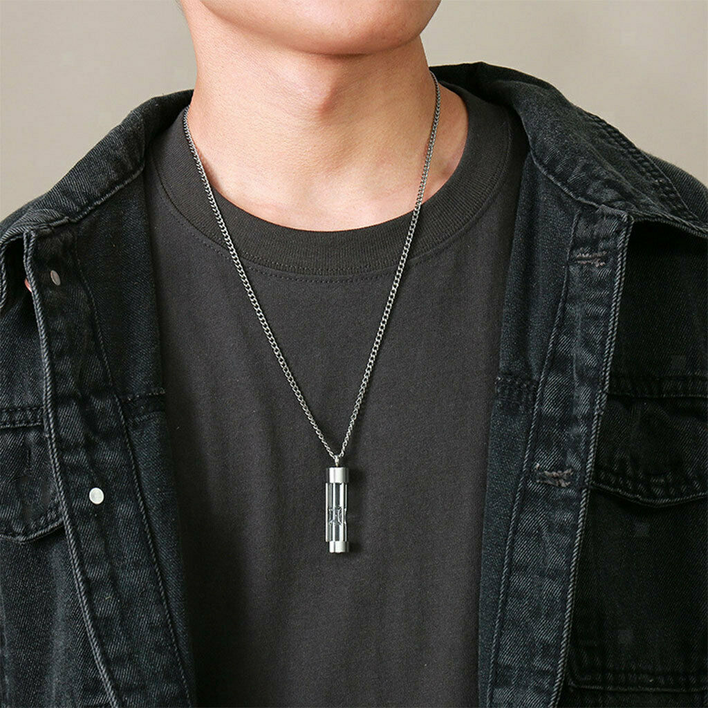 Ashes Pendant Stainless Steel Hourglass Necklace for Memorial Women.