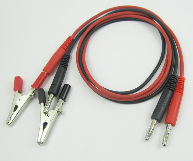 2 sets High-quality 0.8M Dual Banana Male Leads, Alligator Clip to Banana Female