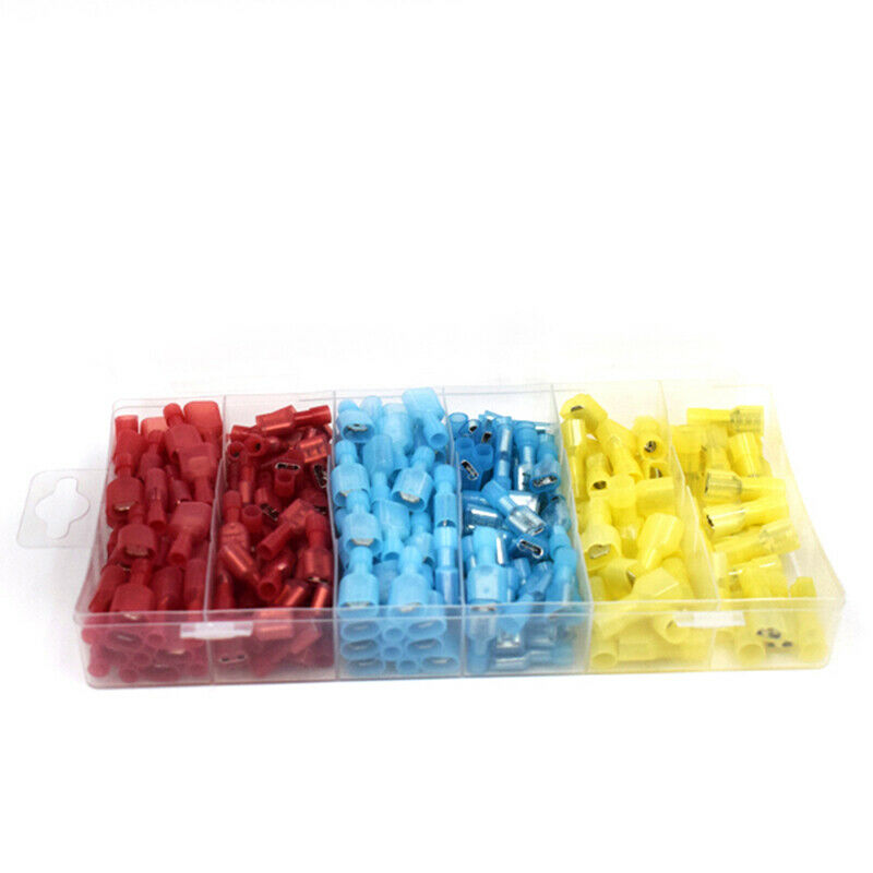 240PCS Nylon Electrical Crimp Wire Connectors Terminals Spade Insulated with Box