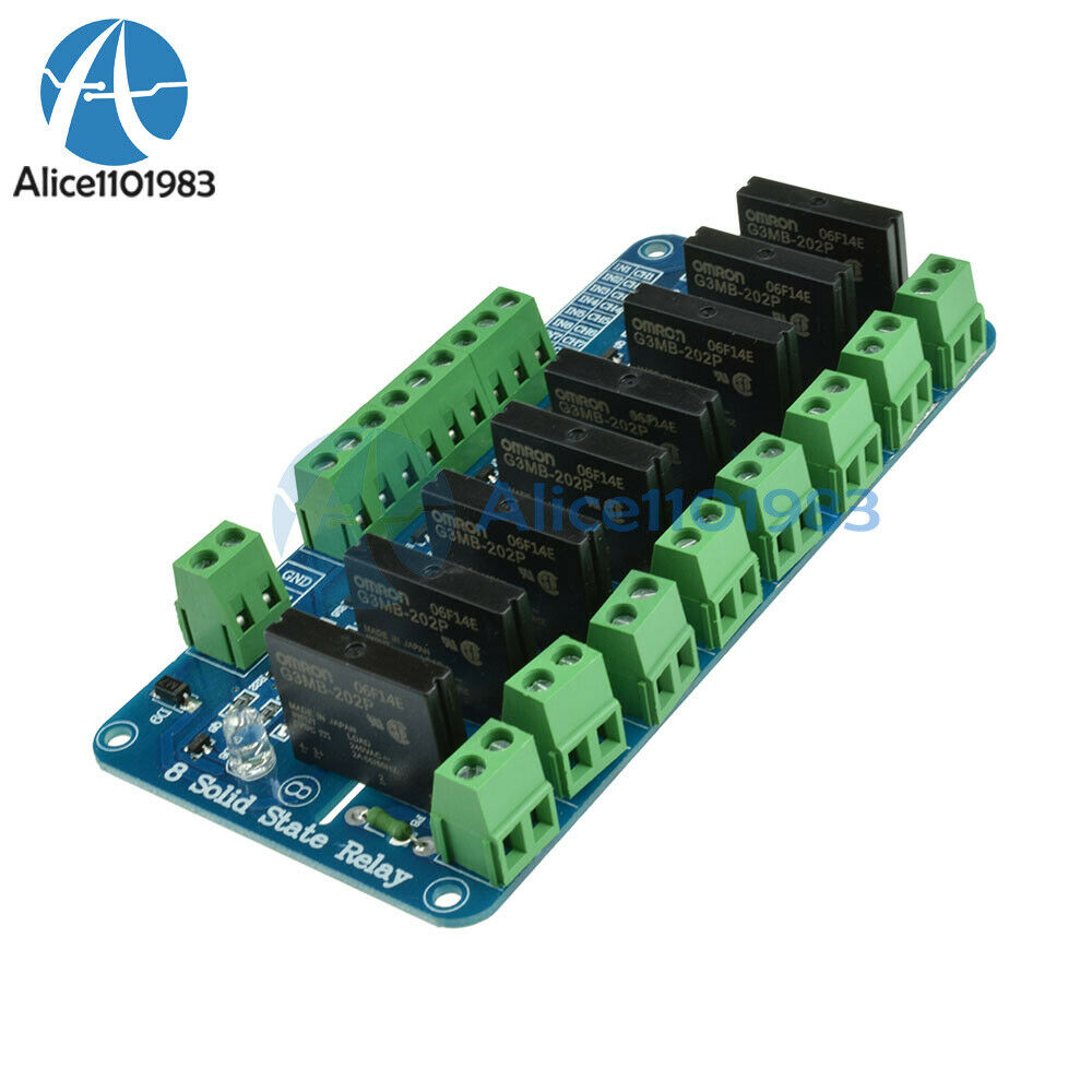 2A/5V 250V 8-Channel OMRON SSR G3MB-202P Solid State Relay Module For Arduino