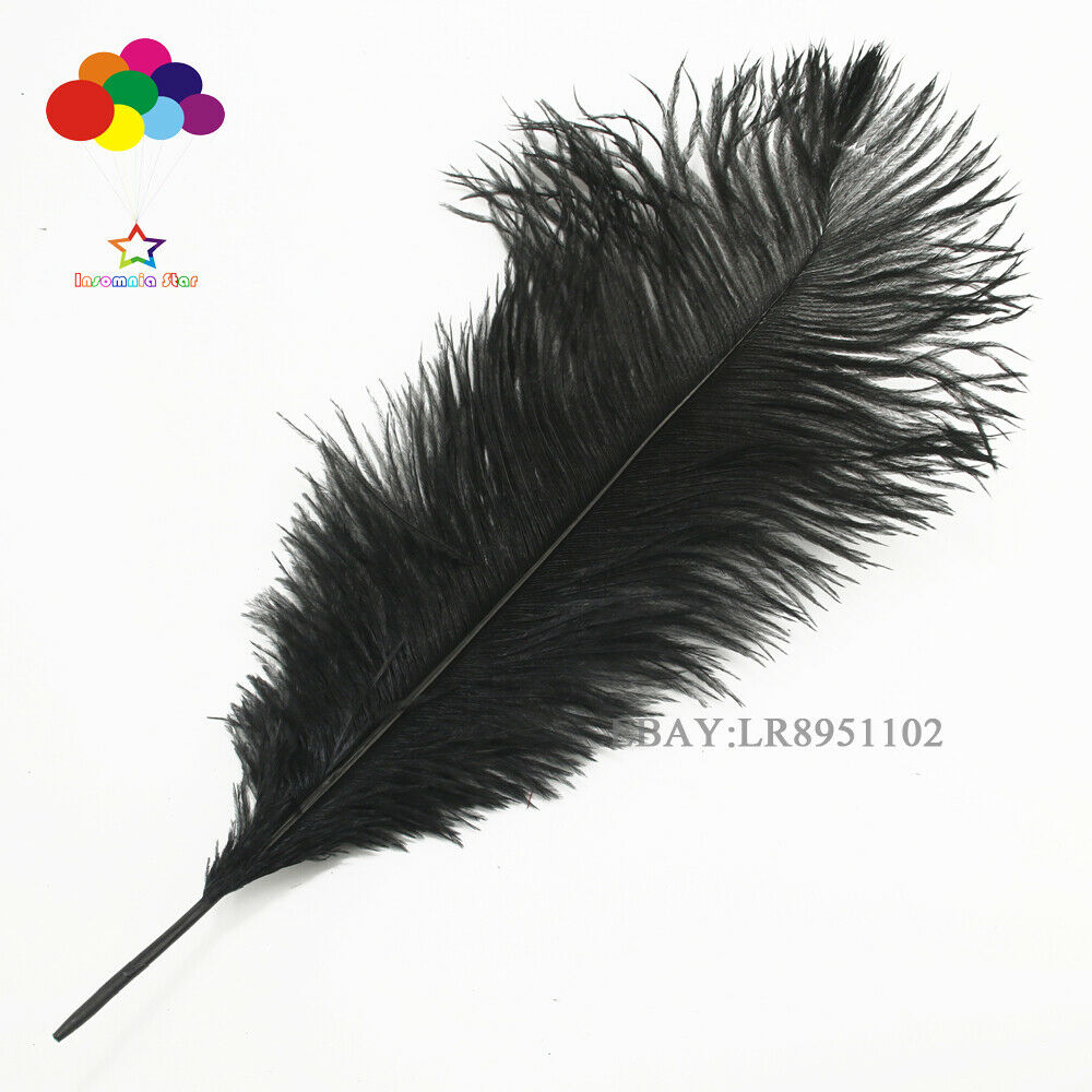 50 pcs 8-10inch balck ostrich feather plumes for wedding centerpieces decor