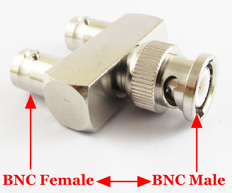 1pc Brass BNC Plug Male to 2 Female Jack 3 Way RF Adapter Connector For CCTV