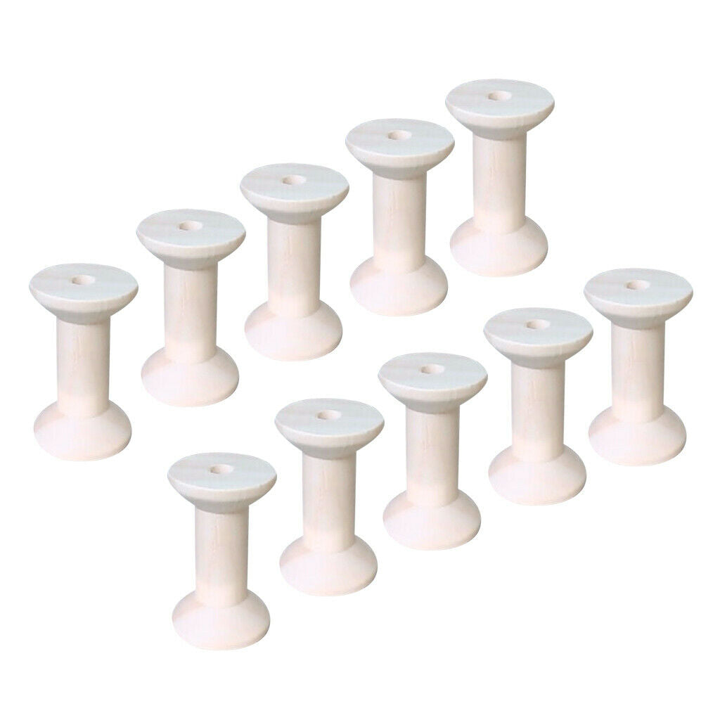 20pcs Natural Wooden Empty Thread Spools For Sewing Ribbons Craft 47mmx31mm