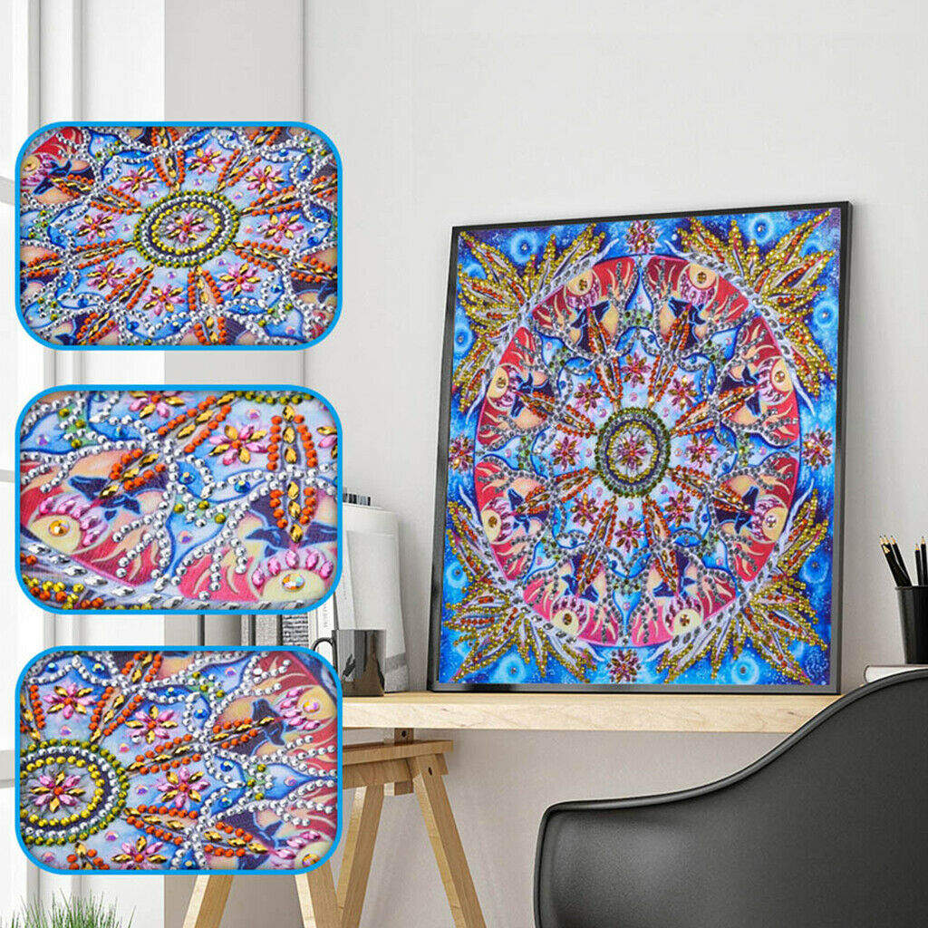 2 Sets Special Shaped Diamond Painting Set Rhinestones Colorful Flower Diy Home