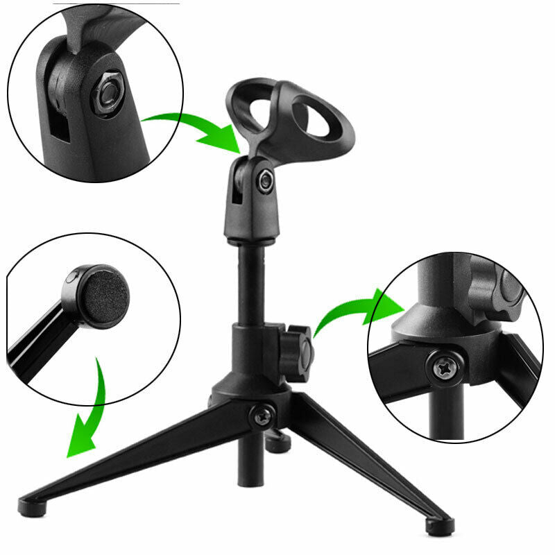SM48 Microphone Stand Desk Stand Table Adjustable Tripod Holder Metal for Shure