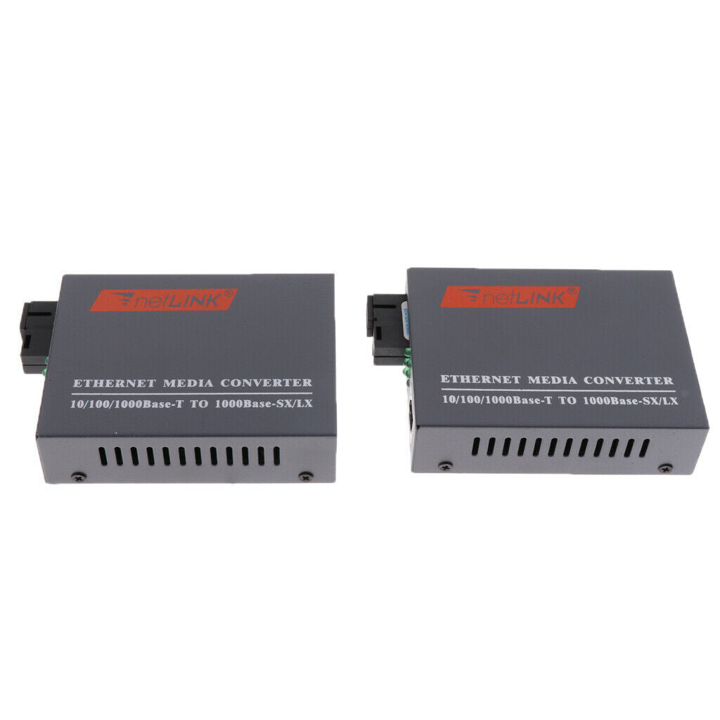 2pcs Fiber Optical Media Converter 100/1000Mbps Gigbit   Single mode 25KM