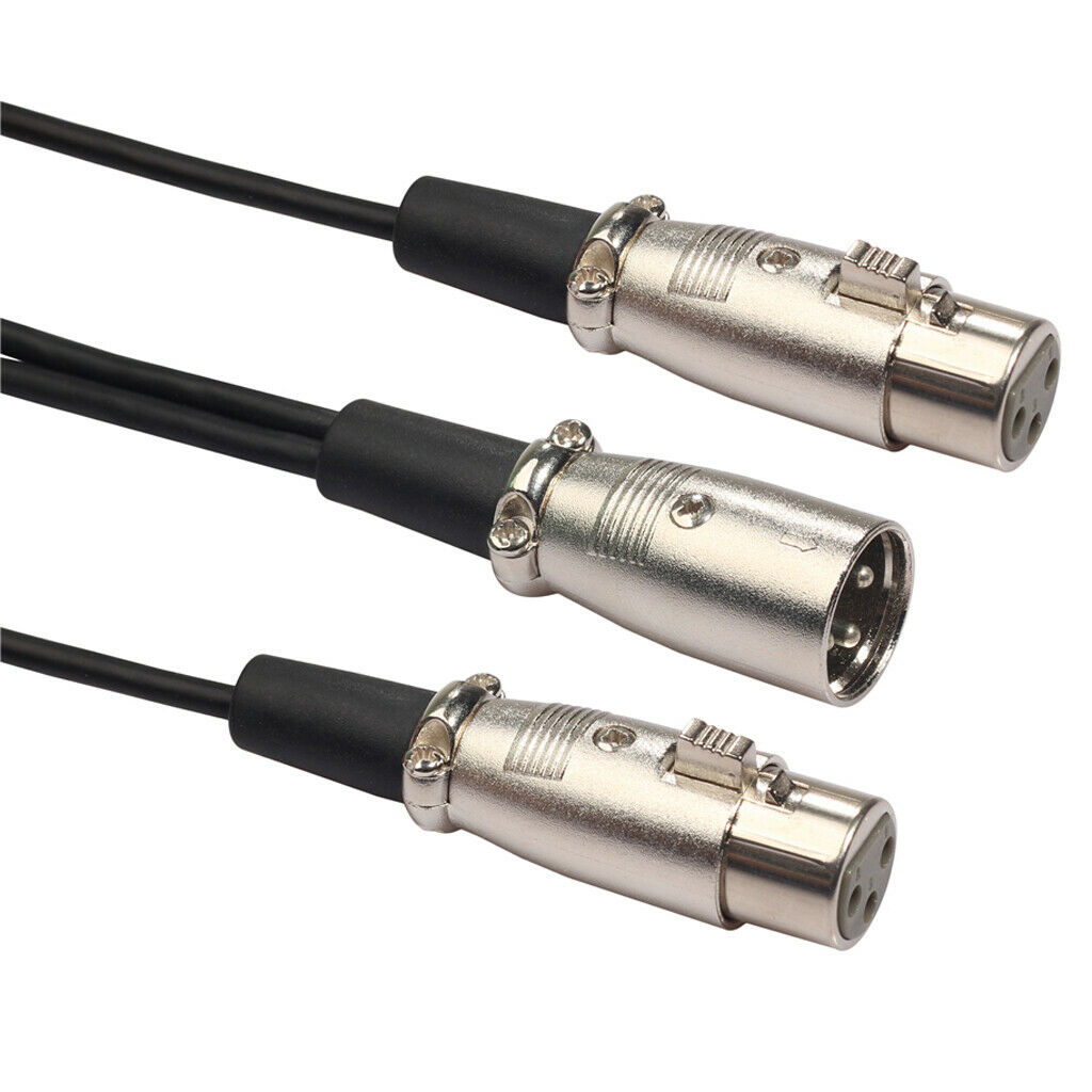 Microphone Loudspeaker Audio Cable XLR Male to Dual Female Wire Cord