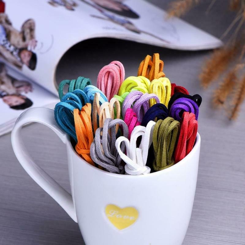 20 Bundles Soft Faux Suede Cord String Double Sided Bracelets DIY Accessories