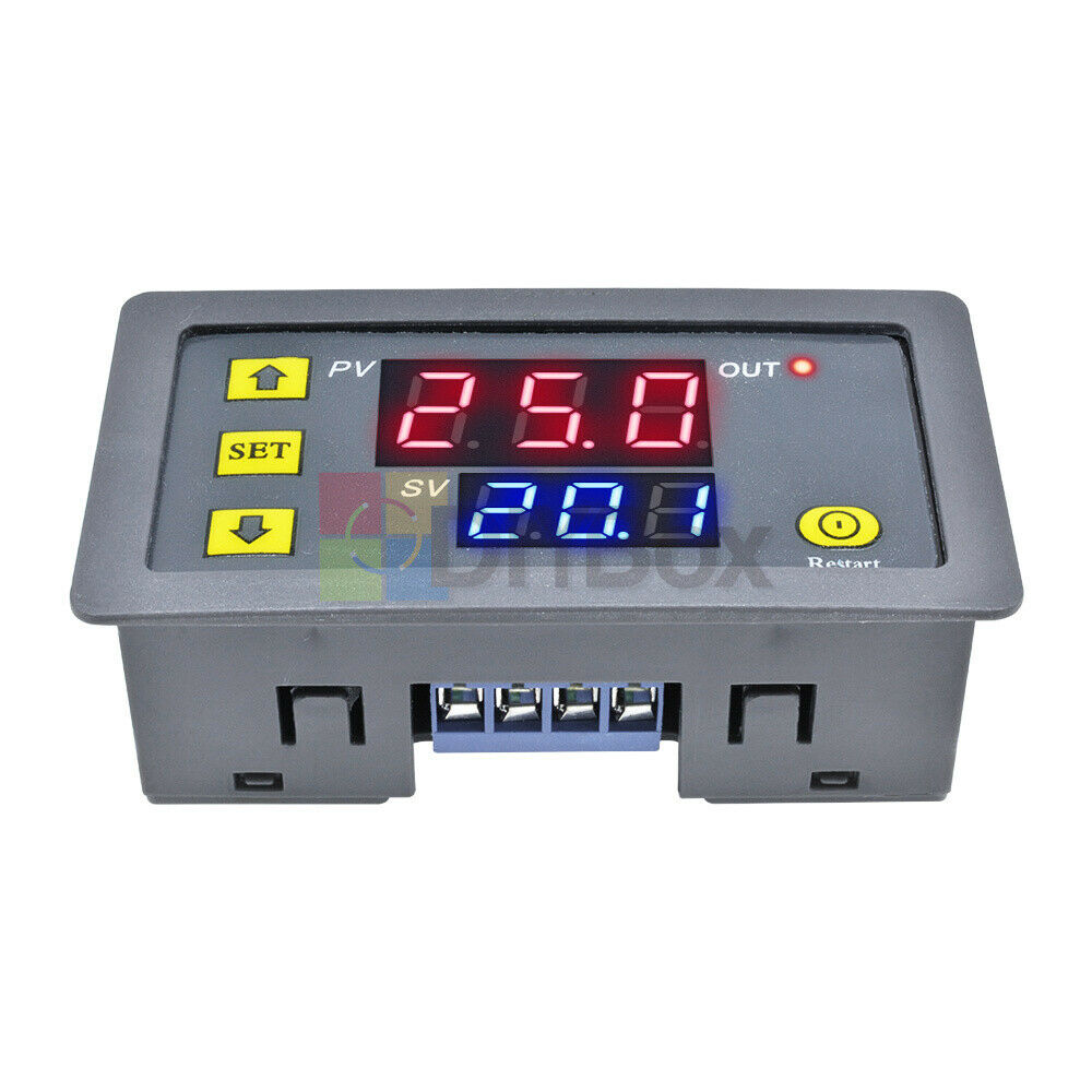 0-999 hours Timing Delay Relay Module 12V Digital Thermostat w/ LED Dual Display