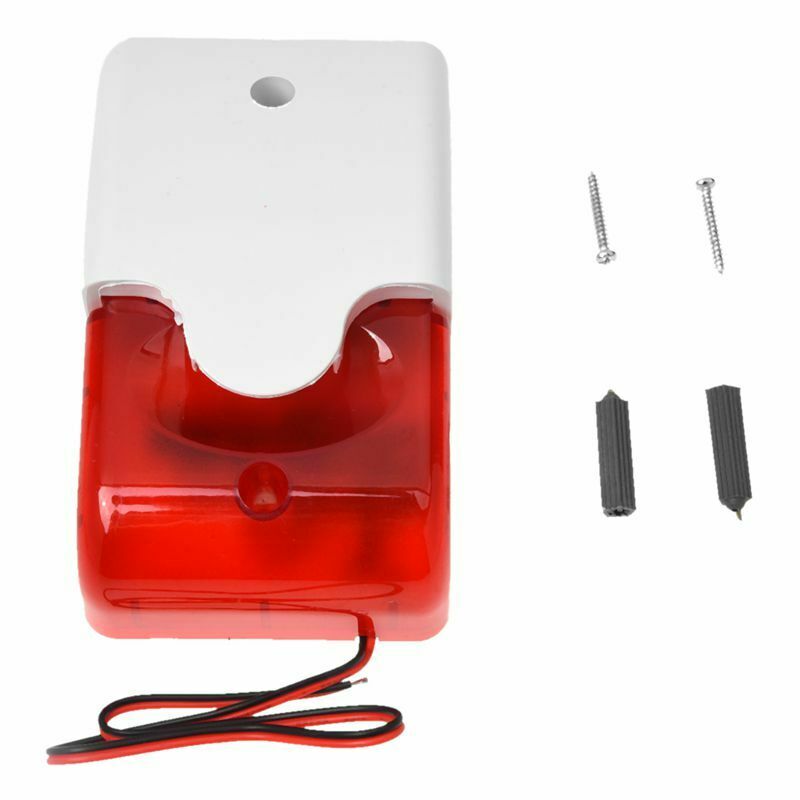 Mini 12 Volt Security Alarm Siren Red Light Replacement O8V2V2