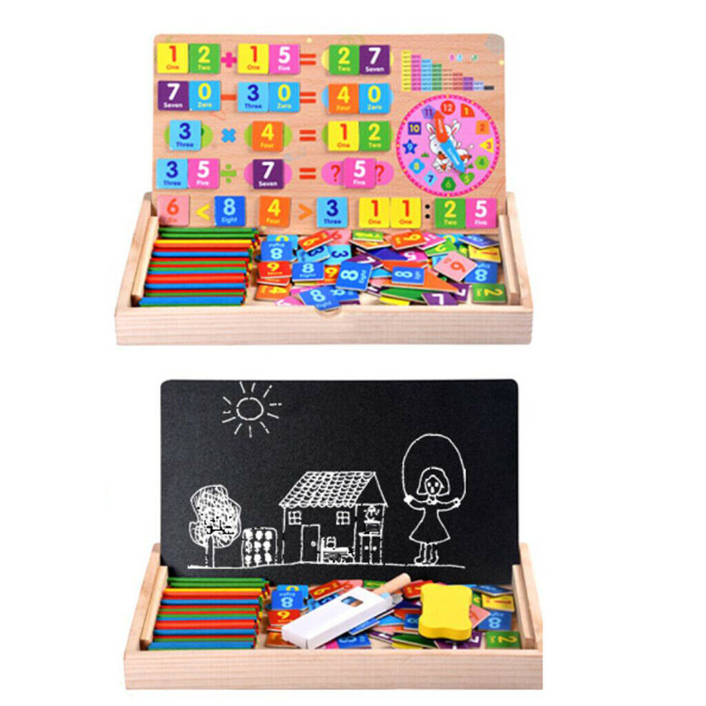 Counting Sticks Wood Montessori Card Math Learning Kids Tangram Toys Write