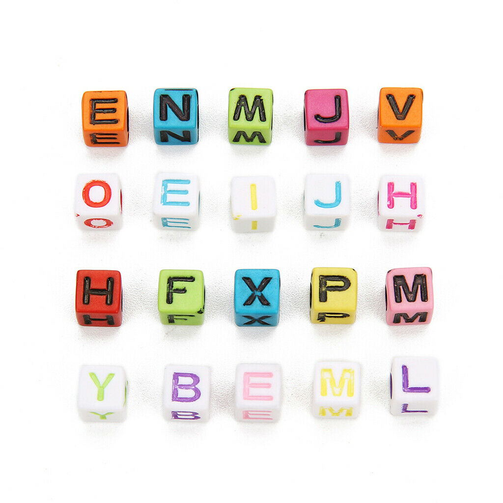 200x Acrylic Alphabet Letter Spacer Beads Charms for DIY Jewelry Making Tool