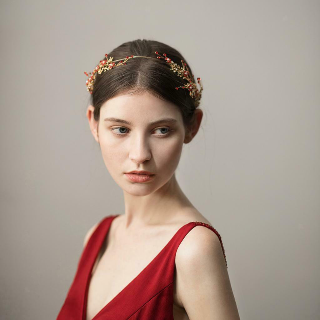 Women Wedding Bridal Headband Rhinestone Hair Wreath Vine Cocktail Dance Prom